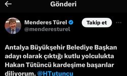 Türel’den Tütüncü’ye tebrik mesajı