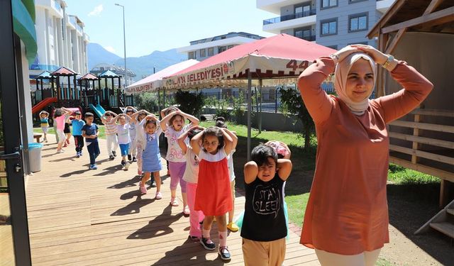 Alanya Belediyesi Çocuk Kreşinde tatbikat