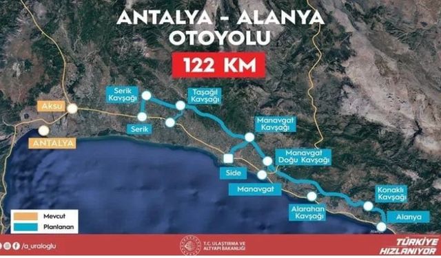 Antalya-Alanya Arası 36 Dakikaya İniyor: Dev Otoyolun Temeli 25 Temmuz’da Atılıyor